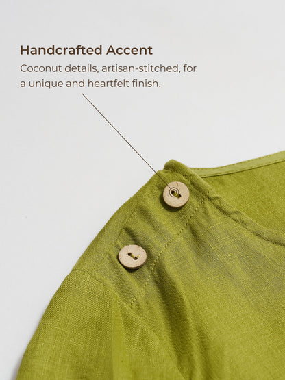 100% Linen Eyelet Short Sleeve Mini Dress LIA by LINTICO