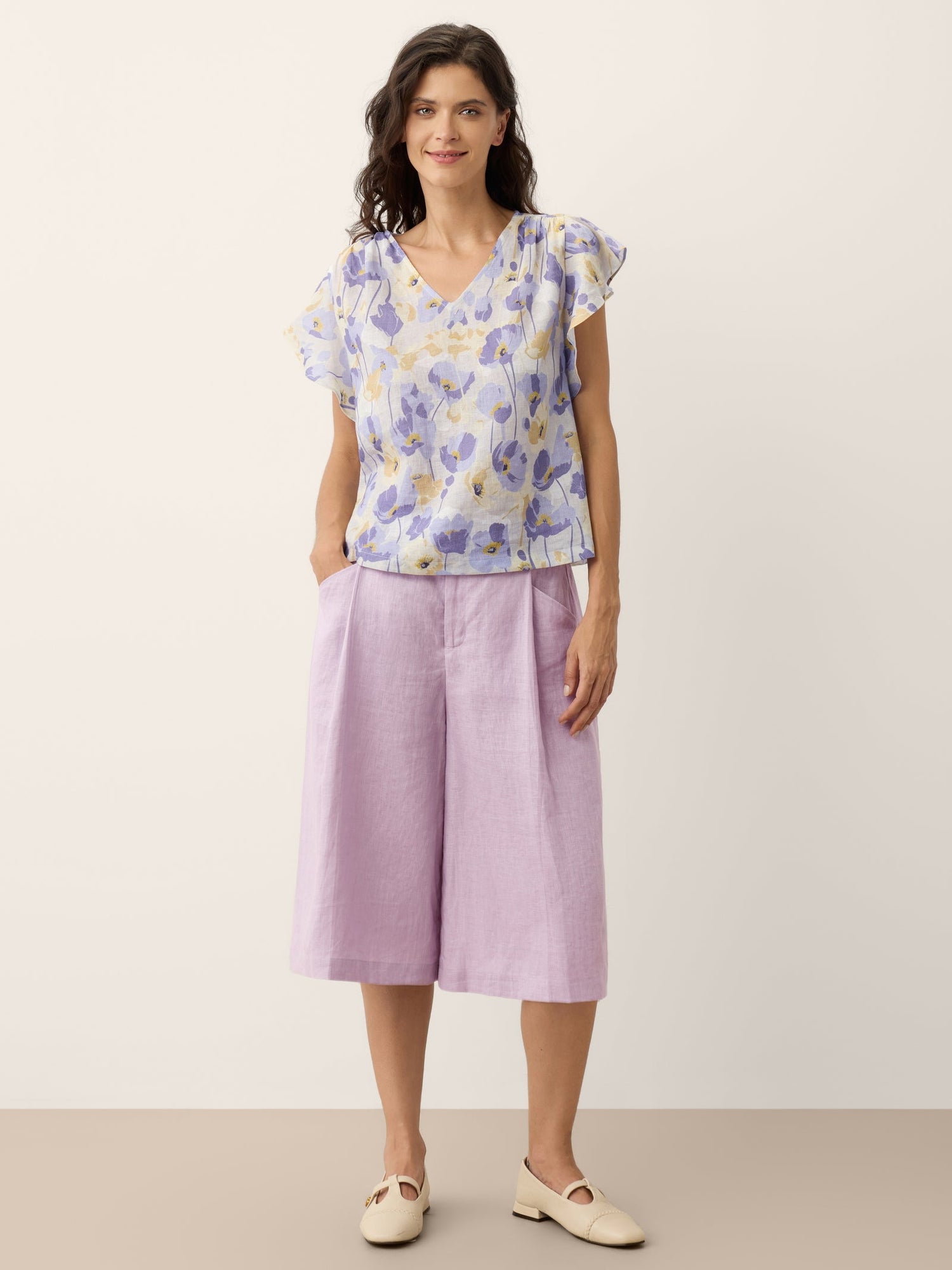 100% Linen A-Line Bermuda Shorts RAVENNA by LINTICO