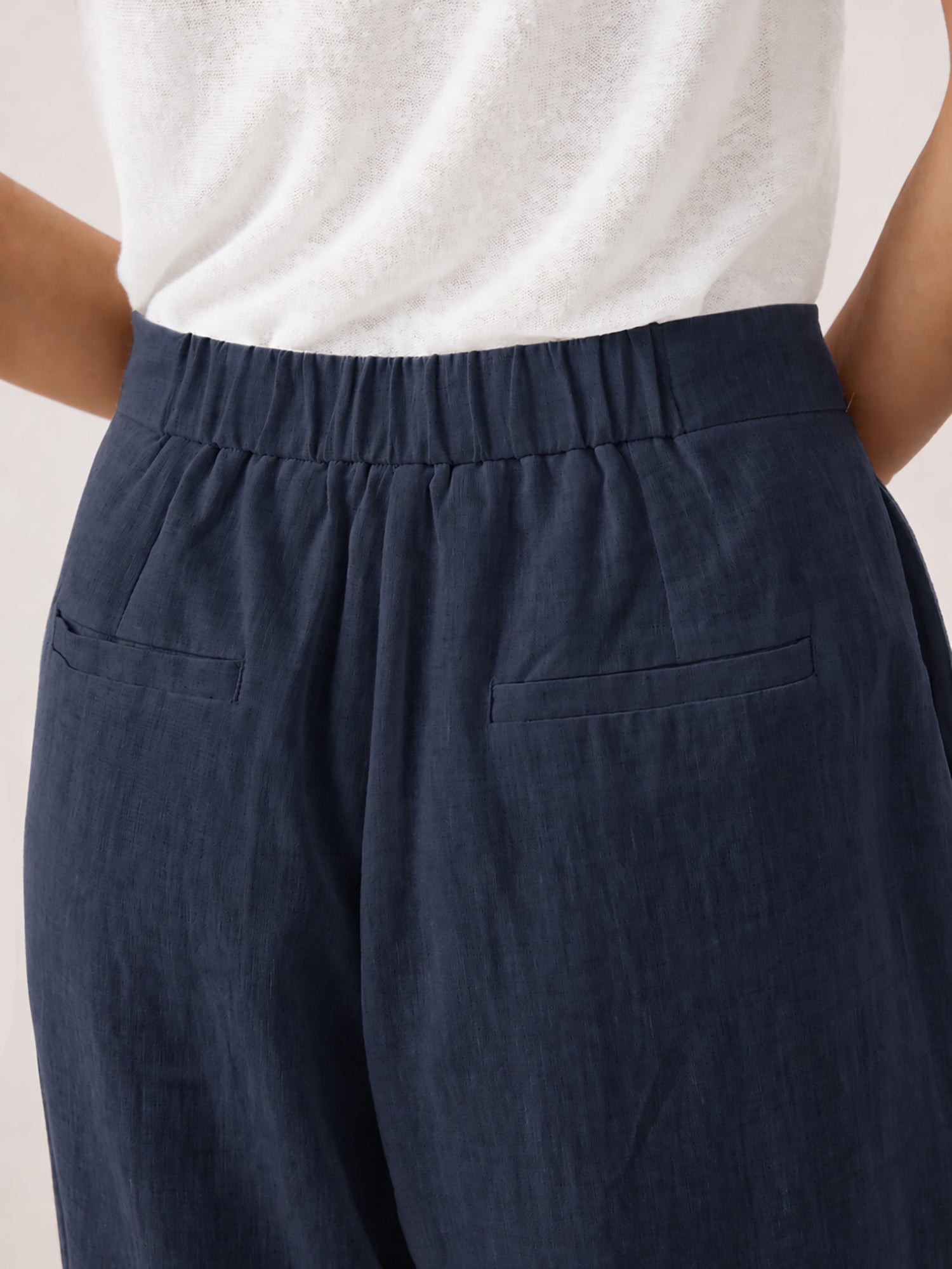 100% Linen Buttoned Slit-Hem Pants KATYA by LINTICO