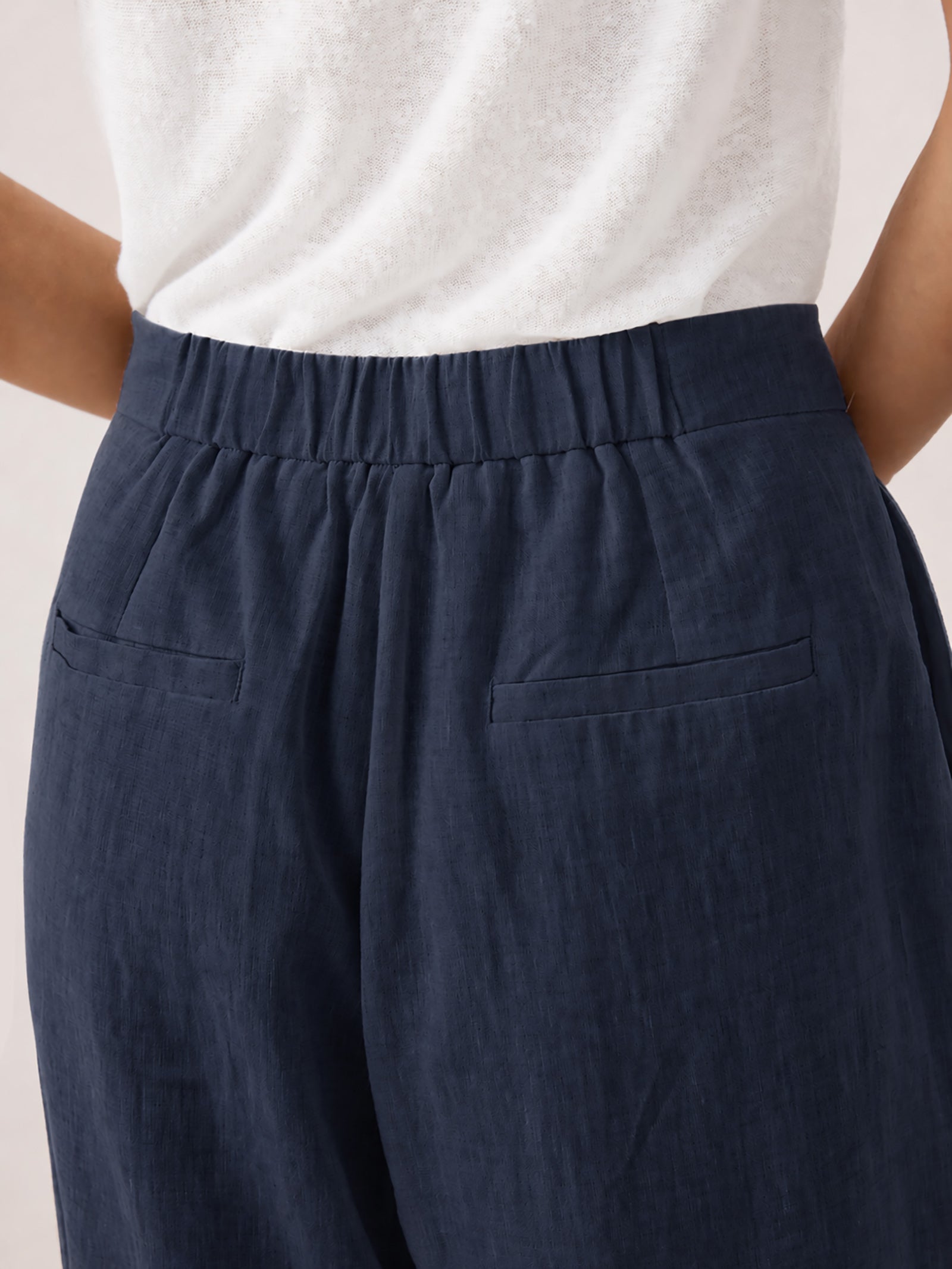 100% Linen Buttoned Slit-Hem Pants KATYA by LINTICO
