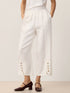 100% Linen Buttoned Split-Hem Pants ALINA by LINTICO