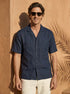 100% Linen Camp-Collar Elbow-Sleeve Shirt HENRY by LINTICO