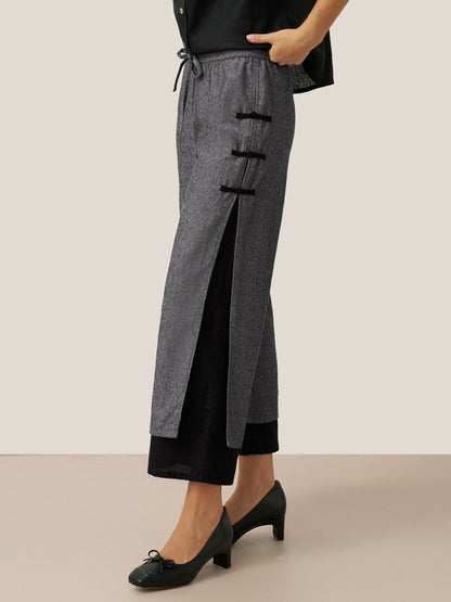 Linen Double Layer Handmade Capri Pants STELLA by LINTICO