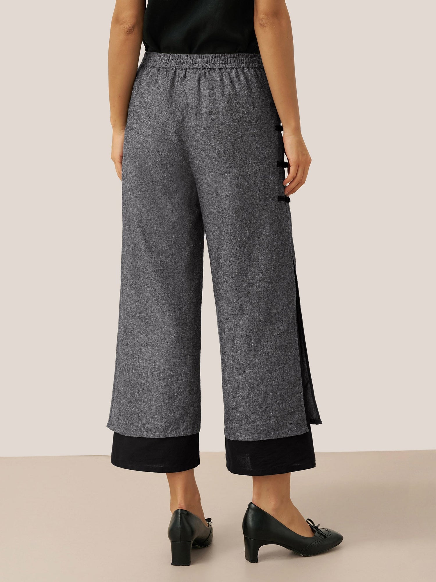 Linen Double Layer Handmade Capri Pants STELLA by LINTICO