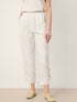 100% Linen Double Pleat Button Hem Pull-On Pants LINDSEY by LINTICO