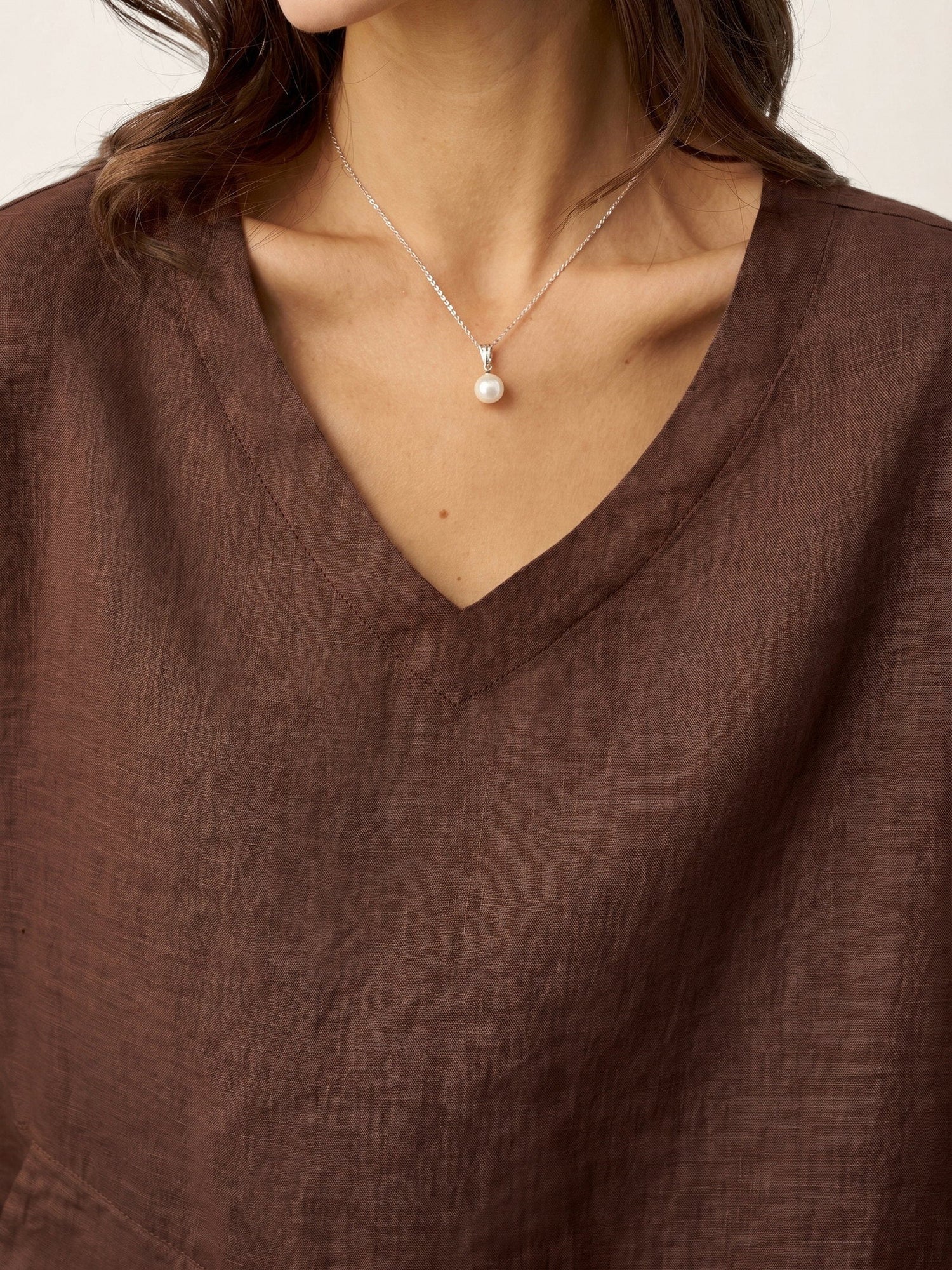 100% Linen Drop Shoulder Asymmetric Layered Hem Overtop VIOLA by LINTICO