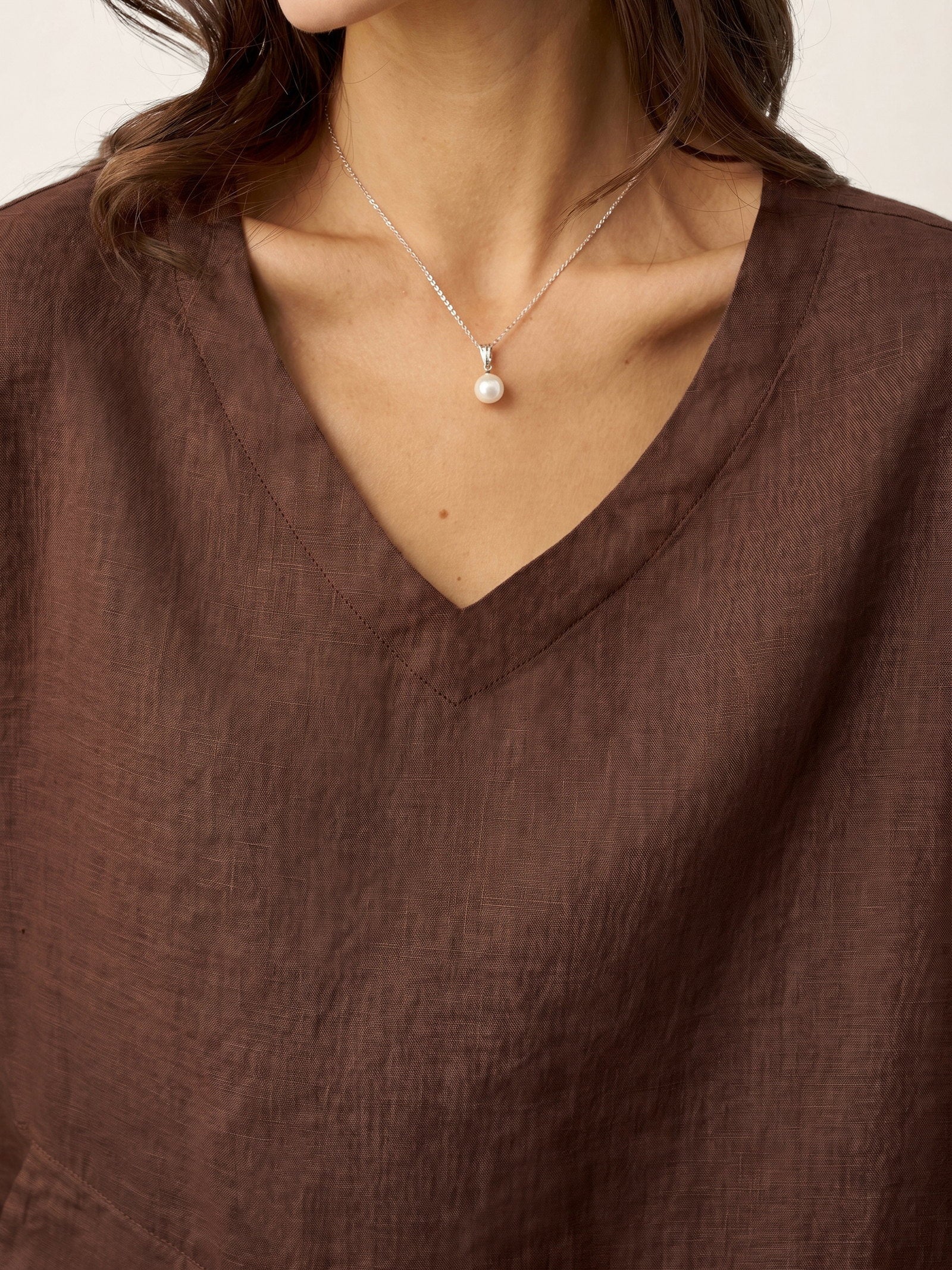 100% Linen Drop Shoulder Asymmetric Layered Hem Overtop VIOLA by LINTICO