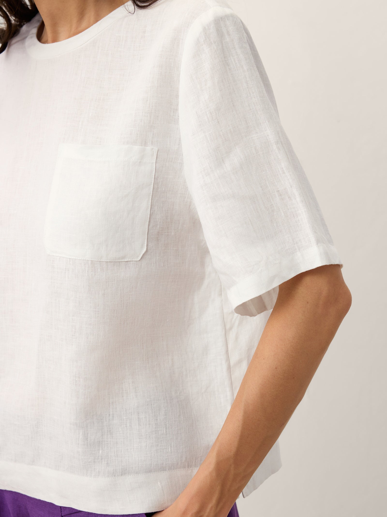 100% Linen Drop Shoulder Boxy Top REGINA by LINTICO