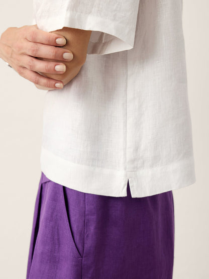 100% Linen Drop Shoulder Boxy Top REGINA by LINTICO