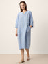 100% Linen Split-Neck Patch-Pocket Mini Dress KALINA by LINTICO