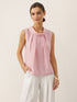 100% Linen Structured Collar Sleeveless Blouse BLAIR by LINTICO