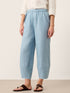 100% Linen Tapered Cropped Pull-On Trousers LORETTA by LINTICO