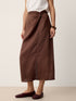 100% Linen Twist-Waist Slit Skirt LIVANA by LINTICO