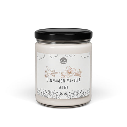 Cinnamon Vanilla Soy Candle - Relaxing Home Decor, Eco-Friendly Gift, Aromatherapy, Scented Candle, Handmade Candle-- 9oz by Spee24, LLC