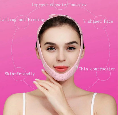 Reusable V Line Mask,V Shaped Face Mask for Sagging,Refined Jawline Support Strap,Adjustable Facial Slimming Strap,Chin up &amp; Face Lifting Belt by Korean Skin Care