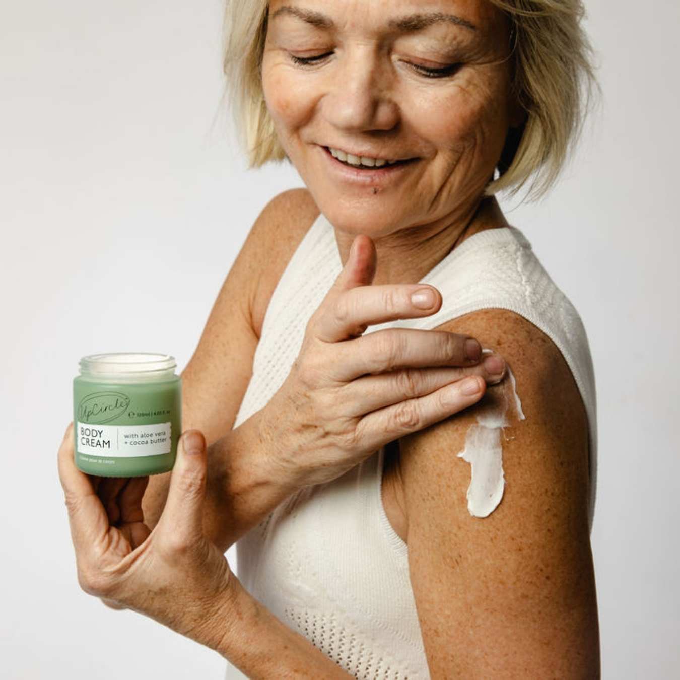 Natural Body Cream with Aloe Vera + Cocoa Butter by UpCircle