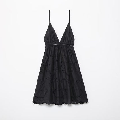 Fall Street Cami Dress Hollow Out Cutout Backless Sexy Vacation Dress