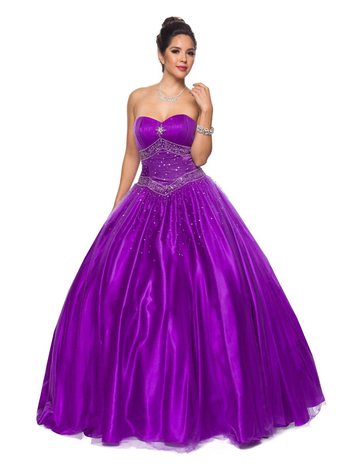 CLEARANCE - Juliet 1093 Princess Ball Gown Sweetheart Bead Lace Up Back by DiscountDressShop
