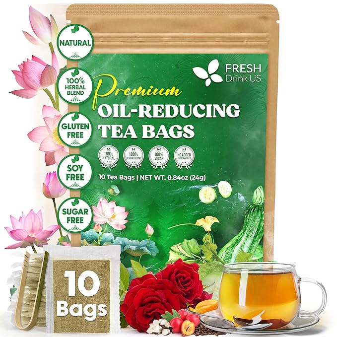 Oil Reducing Tea, Oil Cleansing for Liver, 10 Herbal Ingredients, Traditional Recipe Tea for Liver, 100% Natural, Easy Brewing, Steep Repeatedly (Tea Bags/ Tea Packs) by FreshDrinkUS - Natural and Premium Herbal Tea