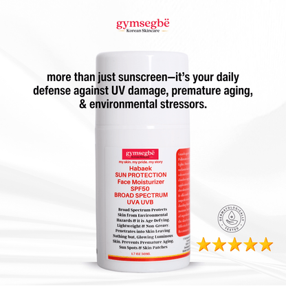 Habaek Sun Protection Face Moisturizer SPF50 | Peptides | Niacinamide by gymsegbë
