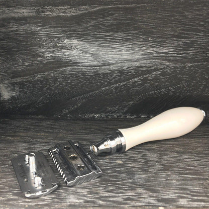 Parker 111W White Resin Handle Safety Razor by Pasteur Pharmacy