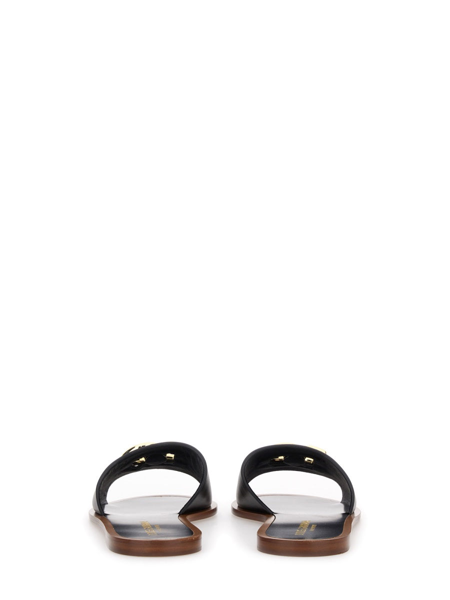 Dolce &amp; Gabbana Women Leather Slide Sandal
