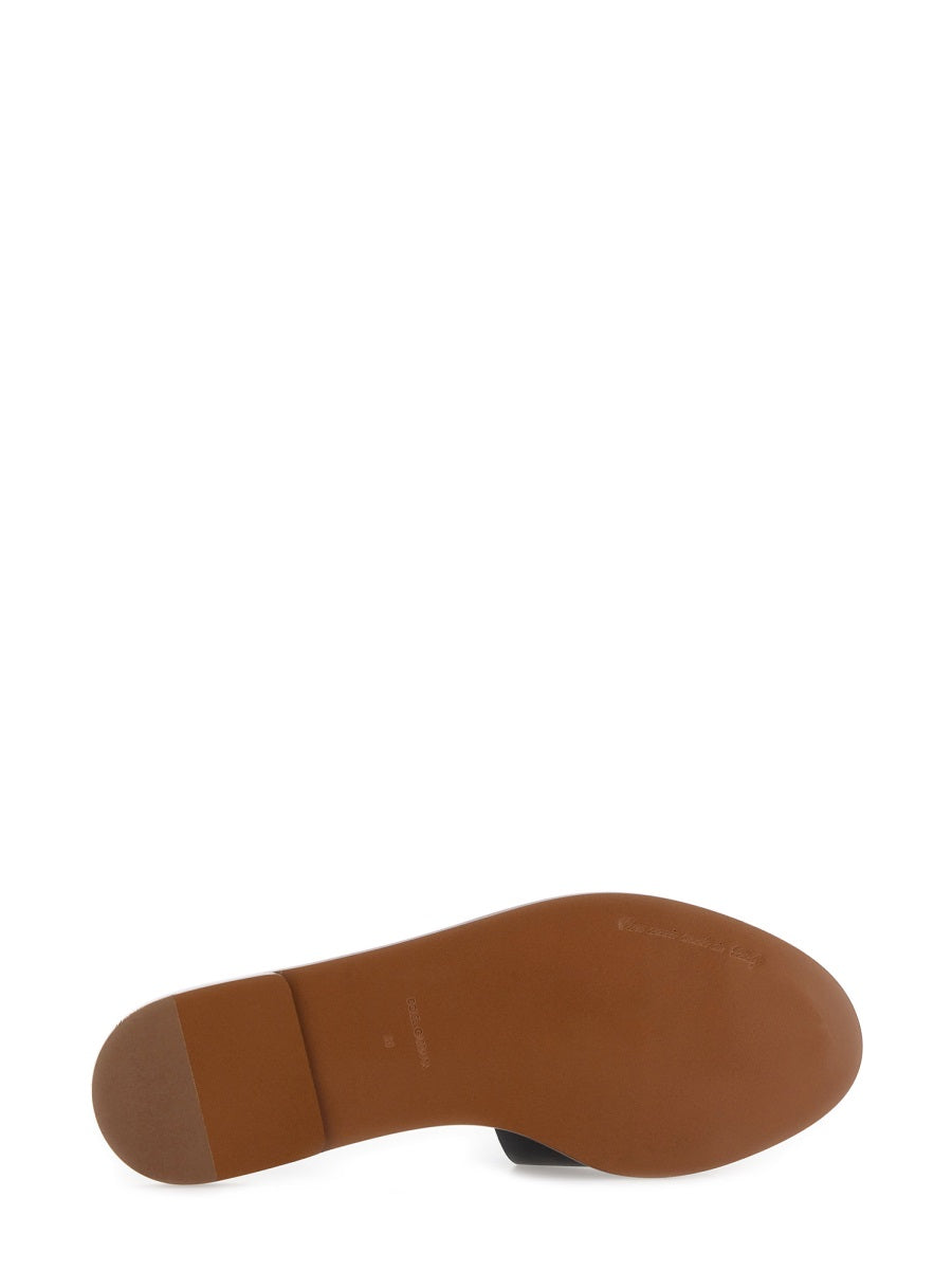 Dolce &amp; Gabbana Women Leather Slide Sandal
