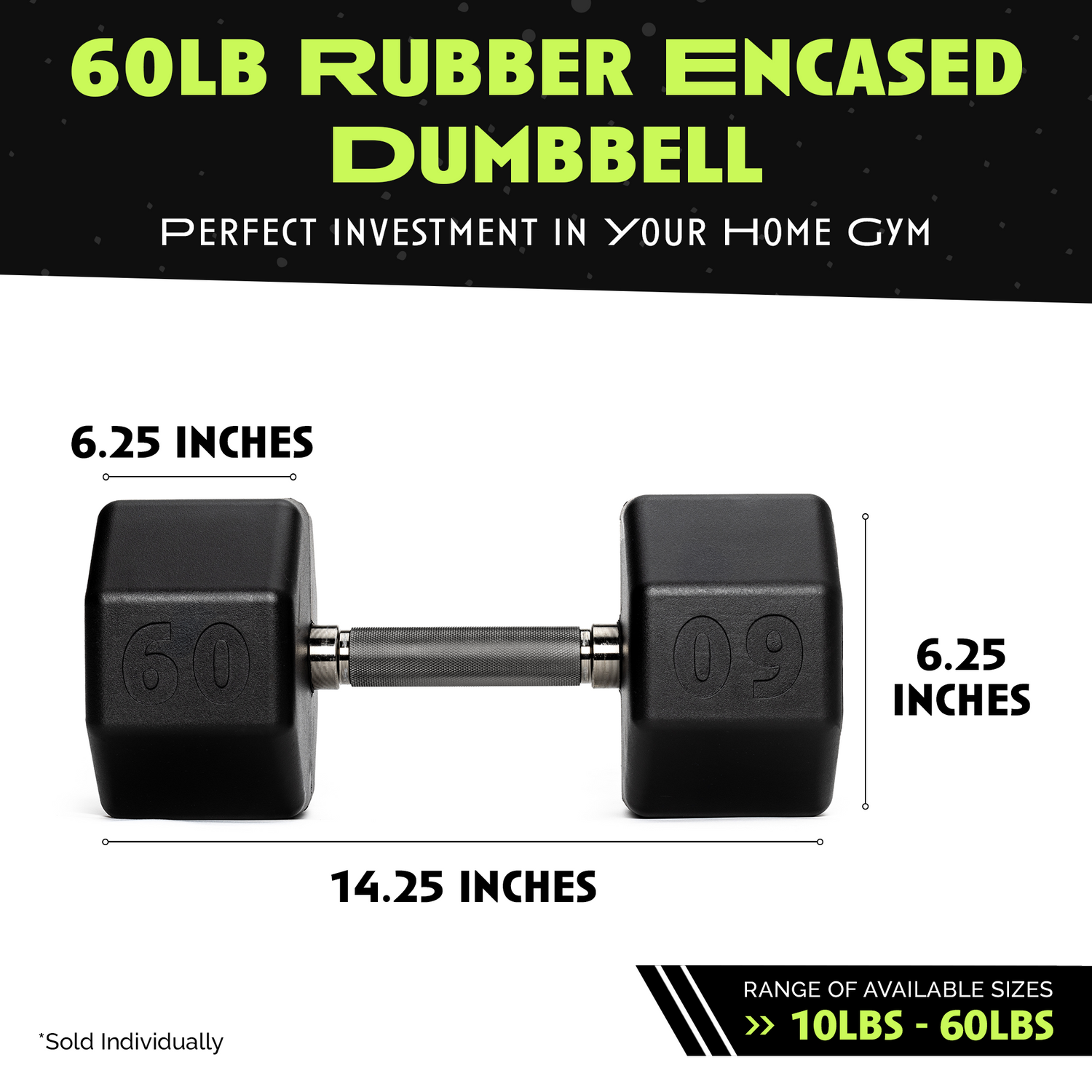 Octo Rubber Dumbbell (sold individually) by Rage Fitness