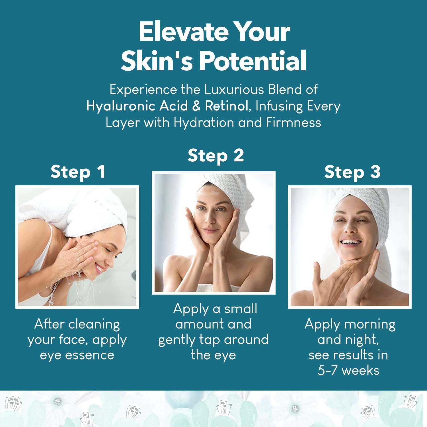 Hyaluronic Acid &amp; Retinol Serum - Revitalizing Anti-Aging, Radiant Glowing Complexion, Wrinkle Reduction - Dermatologist Tested, Korean Skin Care, Clean Beauty - 1.69 Fl. Oz by Korean Skin Care