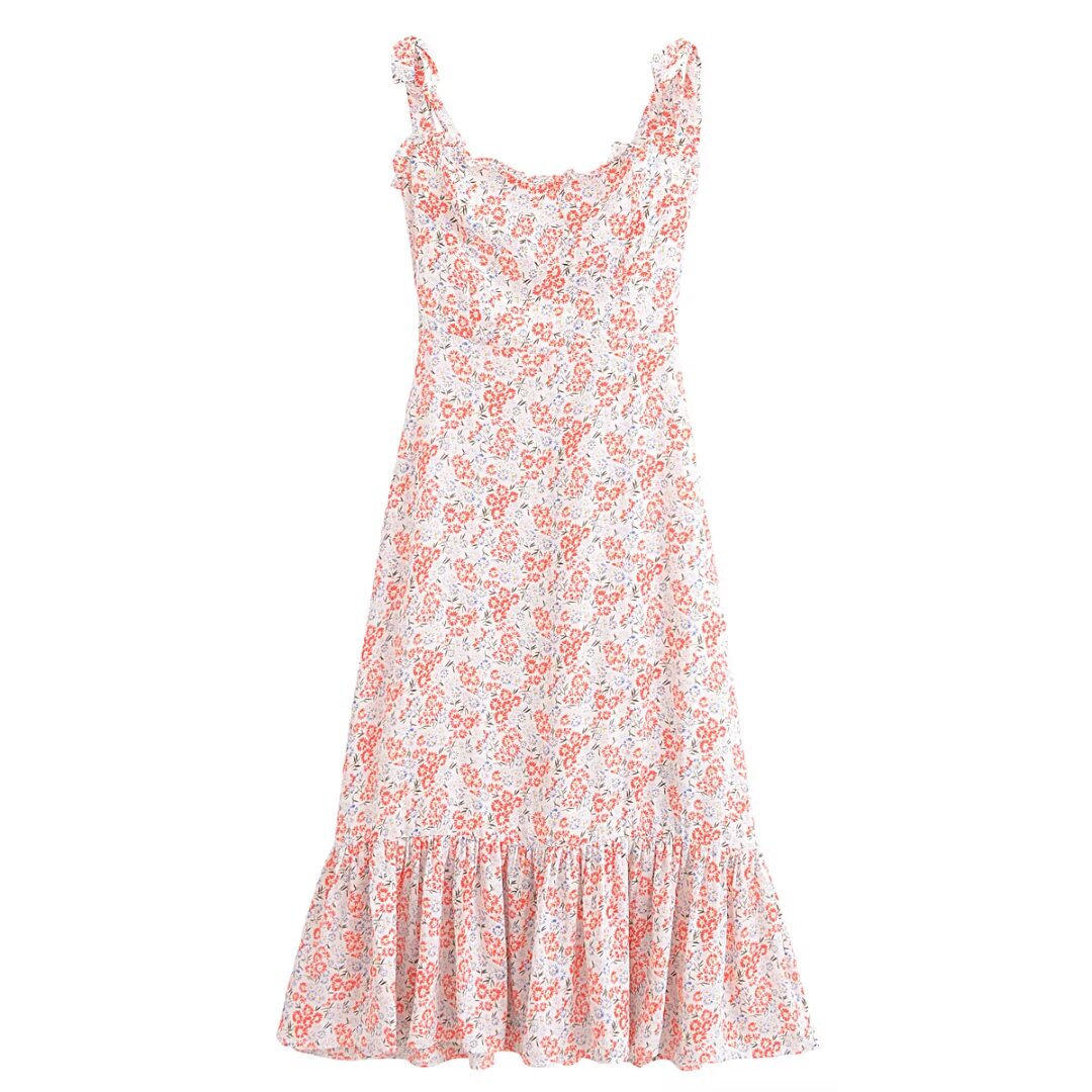 Women Clothing French Small Floral Print Slim Slimming Large Cami Dress by Ragazza