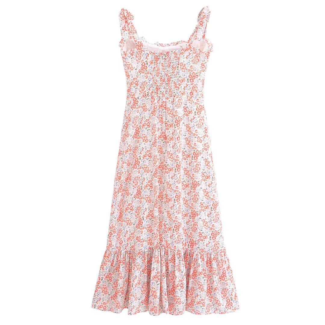 Women Clothing French Small Floral Print Slim Slimming Large Cami Dress by Ragazza