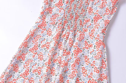 Women Clothing French Small Floral Print Slim Slimming Large Cami Dress by Ragazza