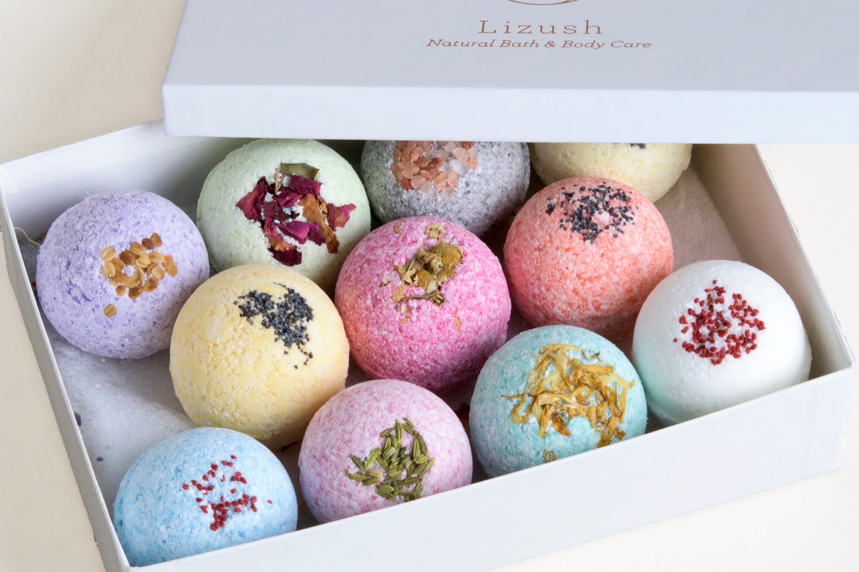 11 Bath Bombs Gift Box + one Free Bomb to make 12 !! by Lizush