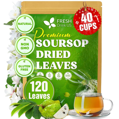 Premium Soursop Leaves Tea bags, Dried Soursop Leaves, Soursop Leaf Powder, Guanabana Leaves Tea, Hoja Guanabana Tea by FreshDrinkUS - Natural and Premium Herbal Tea