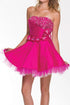 CLEARANCE - Juliet 1213 Lace Up Back Dress Short A-Line Strapless (Size XL) by DiscountDressShop