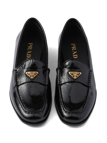 Prada Women Patent Leather Loafers by Luosophy