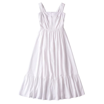 French Retro Lace Bowknot Decoration Square Collar Vest Dress Cami Dress Summer Slim Fit A Line Dress Women by Ragazza