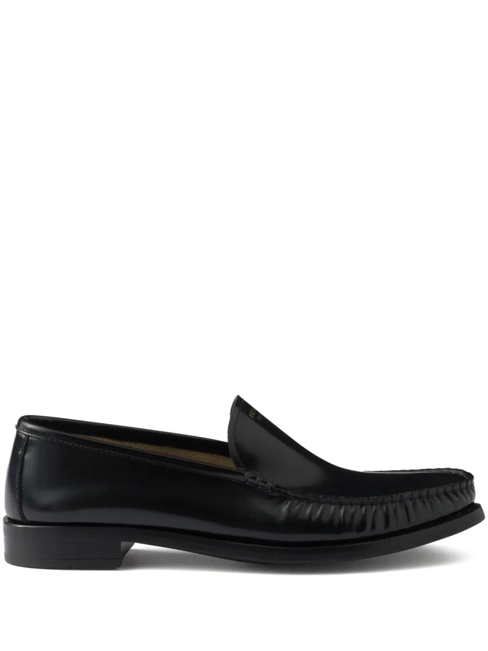 Prada Women Brushed Fumé Leather Loafers by Luosophy