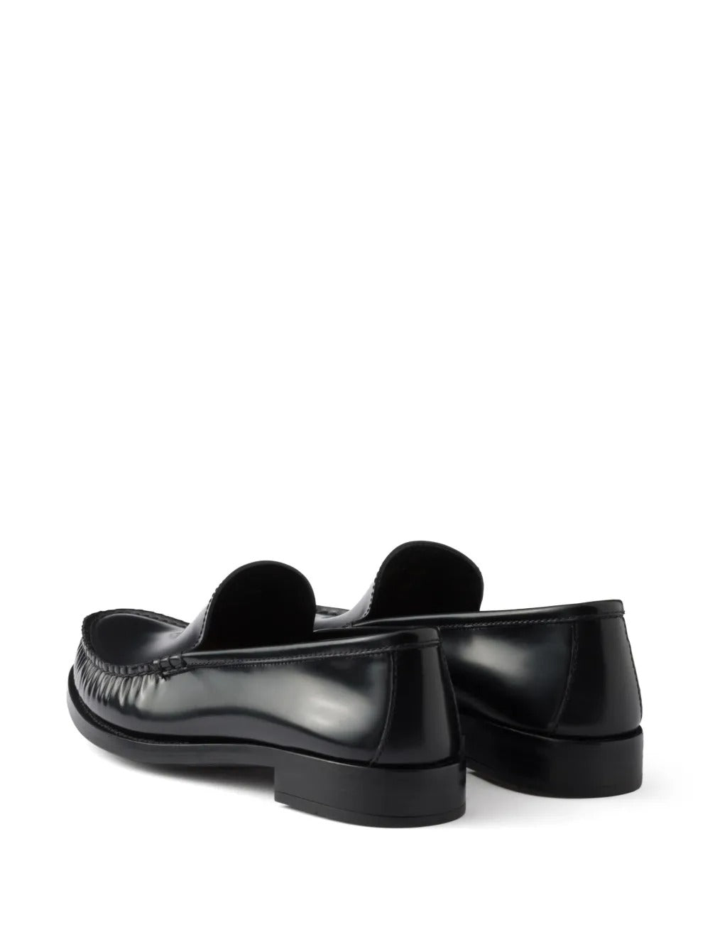 Prada Women Brushed Fumé Leather Loafers by Luosophy
