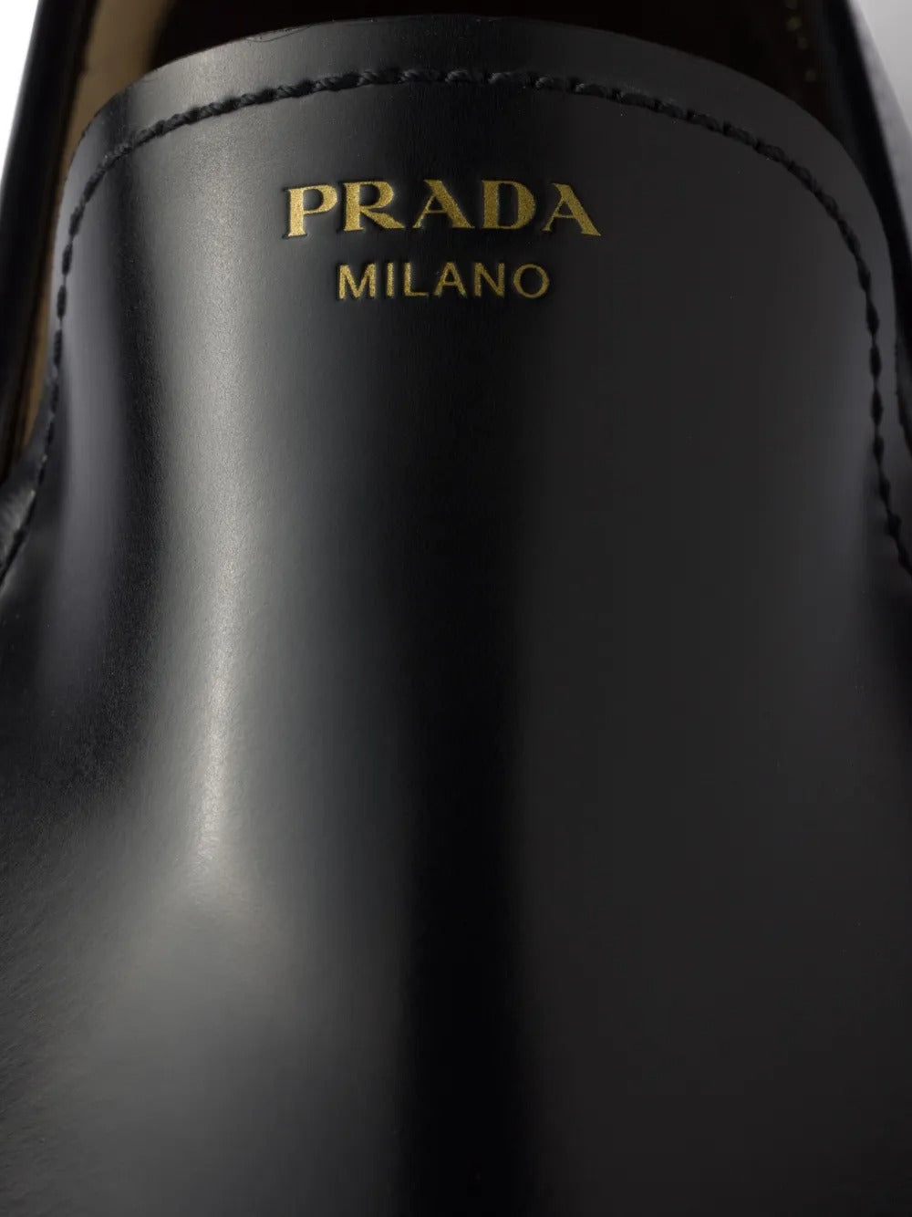 Prada Women Brushed Fumé Leather Loafers by Luosophy