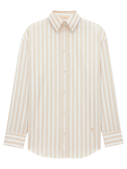 Saint Laurent Women Striped Cotton Cassandre Shirt by Luosophy