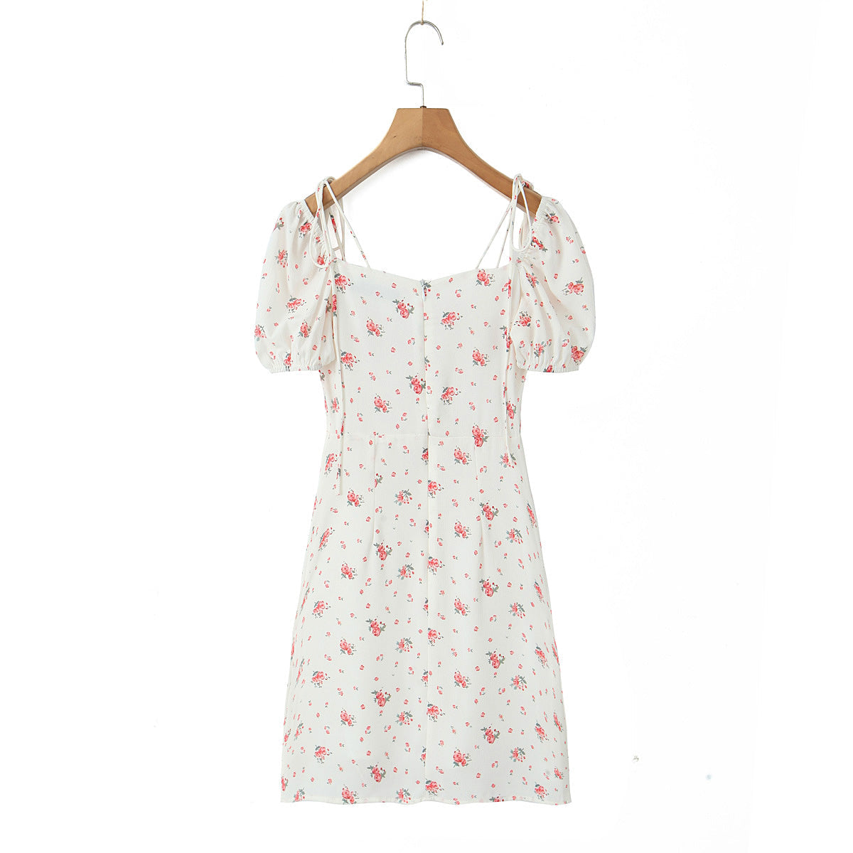 Spring Sexy Sweet Printed Lace up Waist Dress