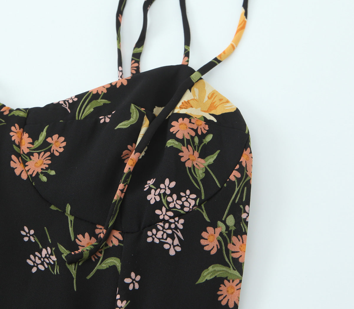 Sexy High Waist Split Floral Slip Dress Summer Tight Waist Slim Mid Length Holiday Dress by Ragazza