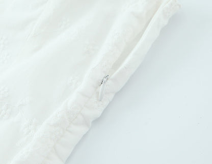 French Retro Square Collar Sexy Embroidery Suspender Sexy Stitching Lace Dress by Ragazza