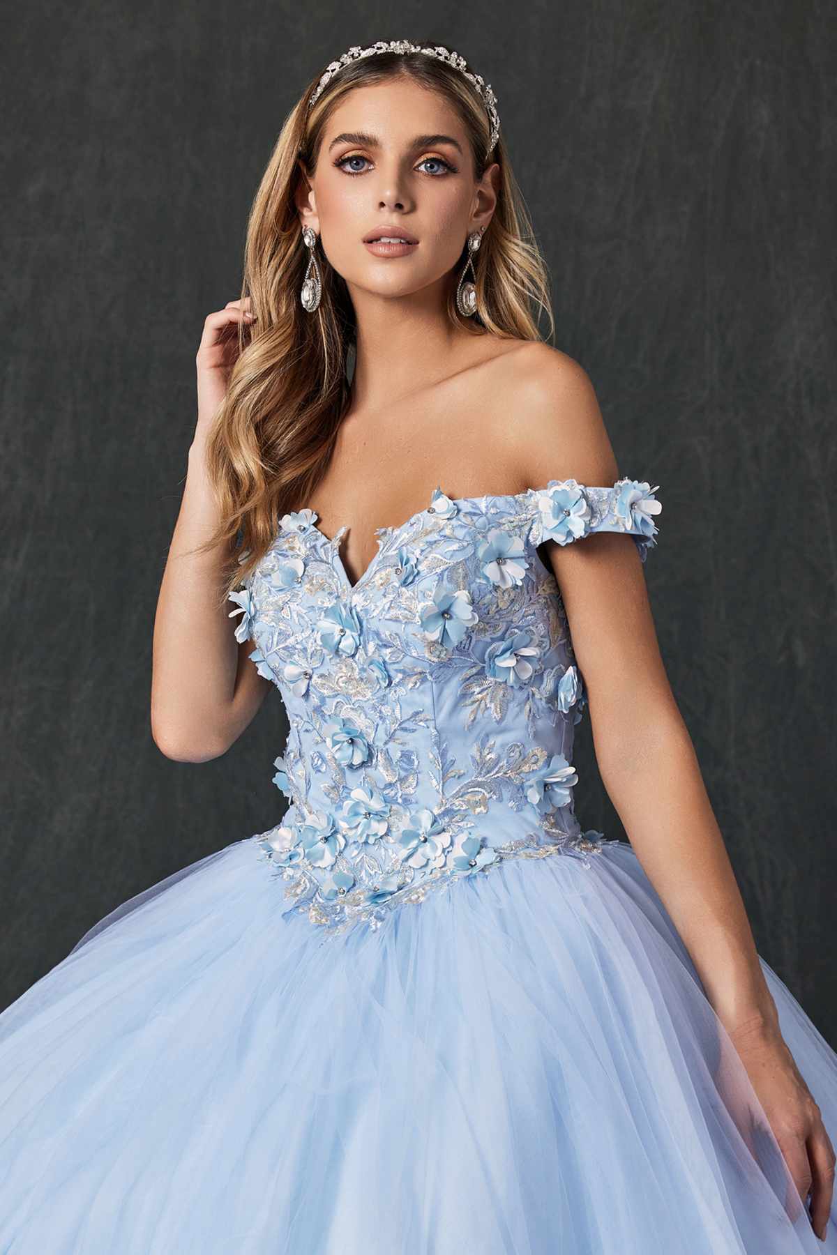 Juliet 1434 Dress Quinceanera Ball Gown 3D Floral Embroidered by DiscountDressShop