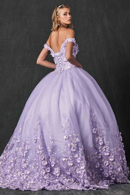 Juliet 1434 Dress Quinceanera Ball Gown 3D Floral Embroidered by DiscountDressShop