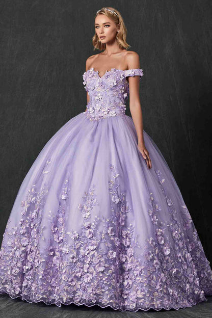 Juliet 1434 Dress Quinceanera Ball Gown 3D Floral Embroidered by DiscountDressShop