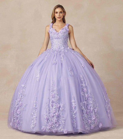 Juliet 1437 Floral Applique Quinceanera Ball Gown With 3D Flowers by DiscountDressShop
