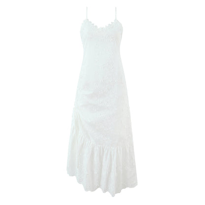 Women Clothing Exquisite Embroidered Floral Strap Dress
