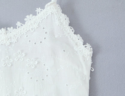 Women Clothing Exquisite Embroidered Floral Strap Dress
